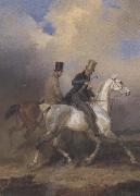 Franz Kruger Outing of Prince William of Prussia on Horse Back,Accompanied by the Artist (mk45) Spain oil painting artist